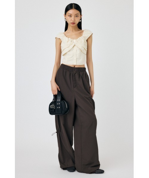 MOUSSY tシャツ LAYERED GATHERED ブラウス レディース