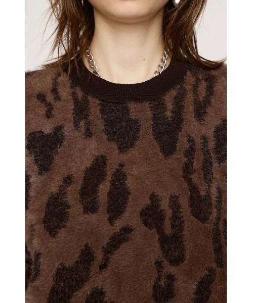ニット セーター LEOPARD MOLLE JQ TOPS レオパード モール ジャガード トップス レディース SLY（スライ）の「LEOPARD MOLLE JQ TOPS レオパード モール
