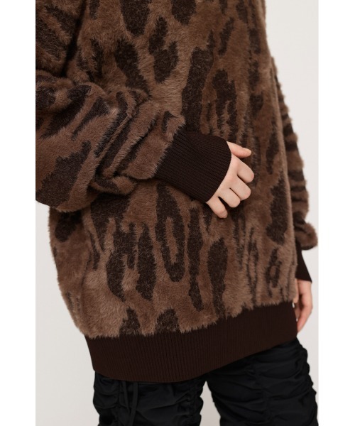 ニット セーター LEOPARD MOLLE JQ TOPS レオパード モール ジャガード トップス レディース SLY ニット セーター LEOPARD MOLLE JQ TOPS レオパード モール