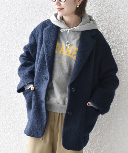 SHIPS any コート チェスターコート any: ウール ミックス