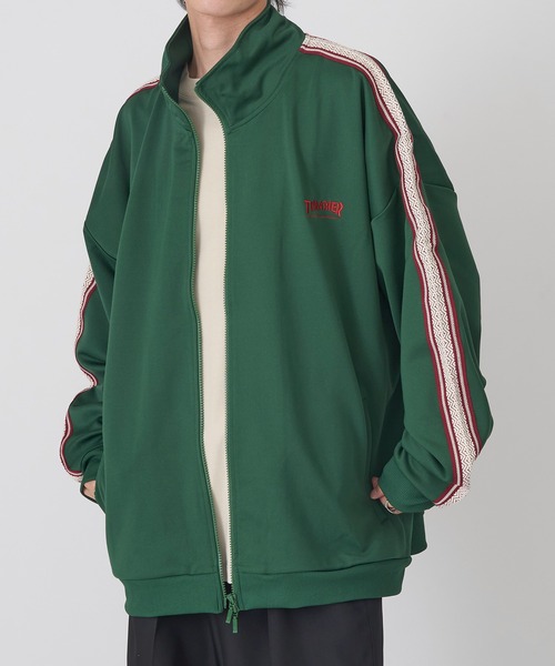 THRASHER ダークグリーンジャケット THRASHER（スラッシャー） ジャージ 「THRASHER」ライントラック