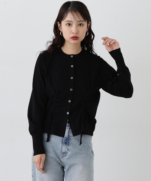 N.Natural Beauty Basic カーディガン ドロストリボンニット