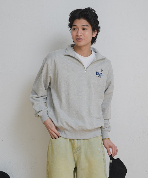 kaoyorinakami cherry halfzip sweat / チェリーハーフジップ