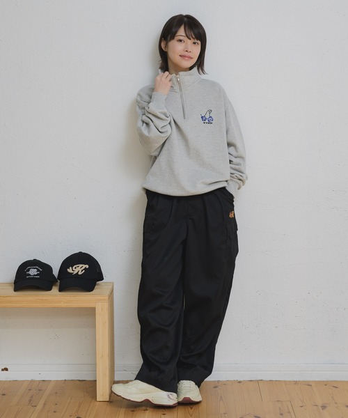 kaoyorinakami 新品未使用 ハーフジップニット kaoyorinakami cherry halfzip sweat / チェリーハーフジップ