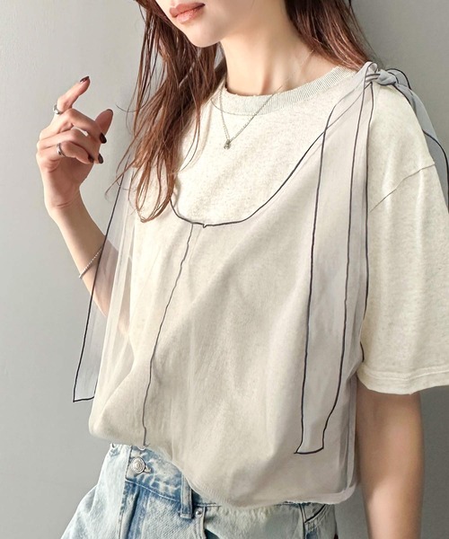 インヴェル レディース半袖TシャツG/Lイエロー