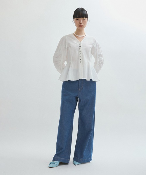 値下げ！【新品】【今期ADAM ET ROPE' 】ワイドデニム ADAM ET ROPÉ FEMME(アダム エ ロペ ファム) / 【WEB限定