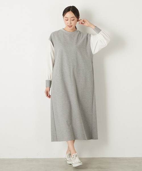 MELROSE claire（メルローズクレール） ワンピース 「異素材ドッキング