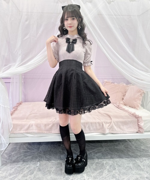【タグ付き未使用】ROJITA ワンピース ROJITA ワンピース ロゴ入りネクタイ付きスリーブデザイン