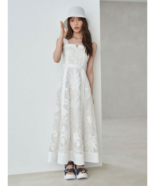 MERCURYDUO ワンピース カットワークレースキャミワンピース
