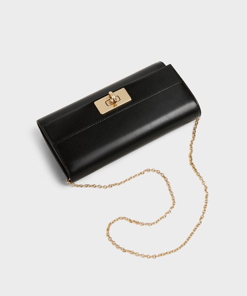 レディース　チャールズアンドキース　バッグ　ウォレット　財布　チェーン　黒 CHARLES ＆ KEITH（チャールズ&キース） 財布 ジップアラウンド ミニ