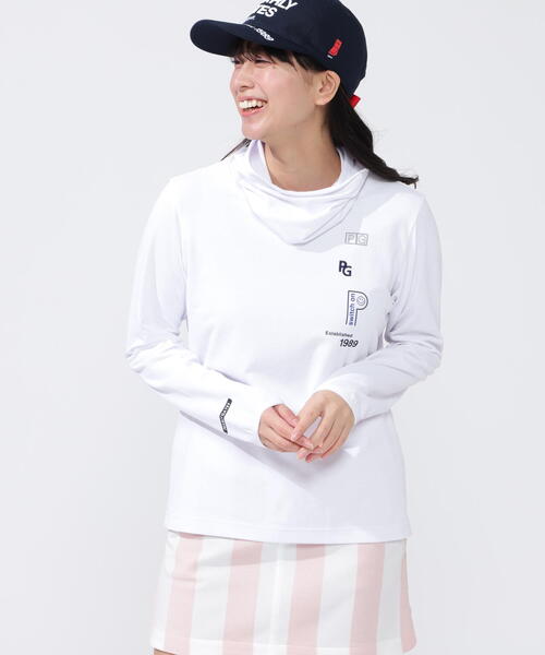 tシャツ 「PEARLY GATES」「PG BODY」ソマルティソロナストレッチカノコ長袖オフタートルネックカットソー レディース