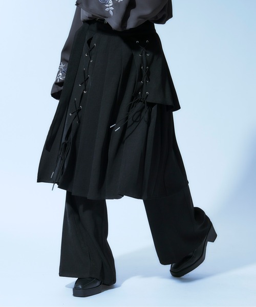 Ellno Loset（エルノロゼット） スカート レースアッププリーツラップ