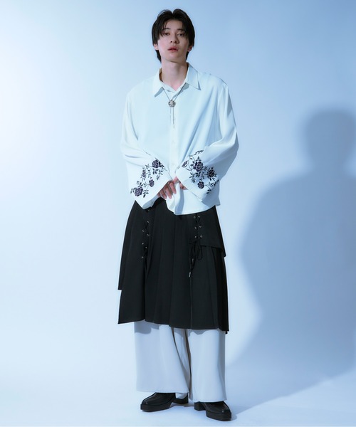 Ellno Loset（エルノロゼット） スカート レースアッププリーツラップ