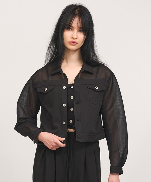 ブルゾン アウター 「Nora Lily」「elle」See-through Denim Combi