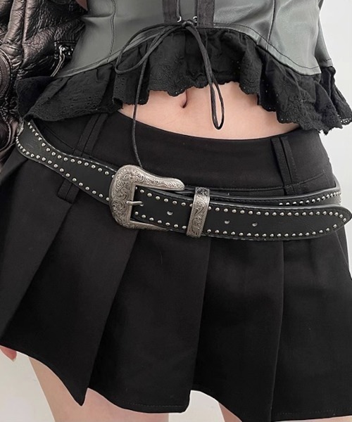 MASHIRO ベルト 「MASHIRO」ヴィンテージ風バックルウェスタンベルト