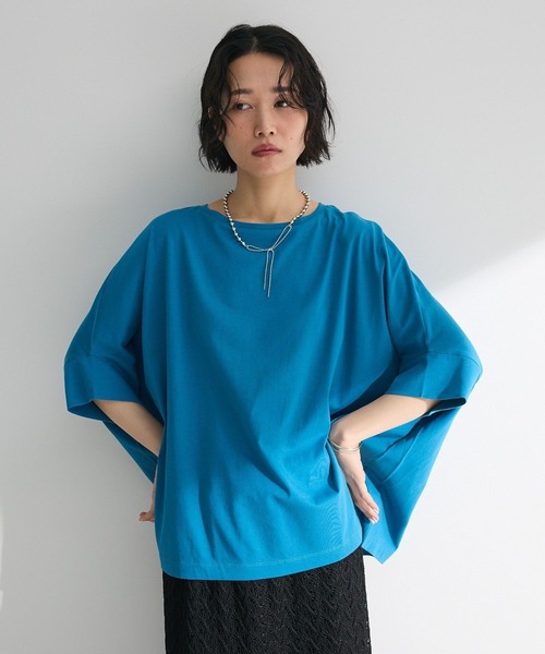 PLATS PLATS 濃い青 ドルマンスリーブ Tシャツ Green Parks tシャツ 冷やっとすずやかドルマンプルオーバー