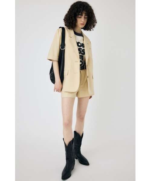 新品 MOUSSY OVERオーバーブレザー 7041 MOUSSY ジャケット テーラードジャケット SHORT SLEEVE TAILORED