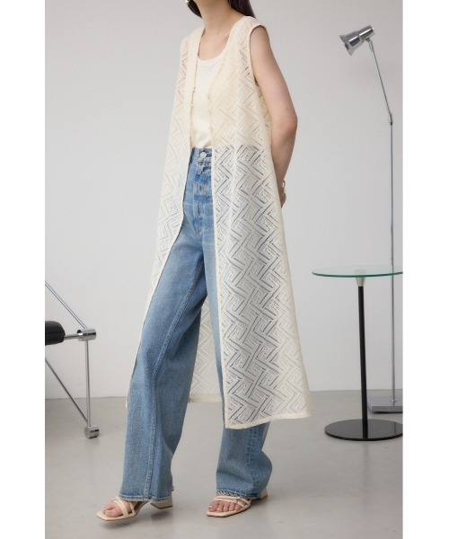 L'EQUIPE ロングジレ GLOBAL WORK ベスト ジレ ウツクシルエットロングジレ/149537