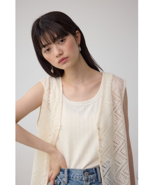 DT♪ ROSANNA ロングリネンベスト ジレ 関税込 ベスト ジレ リネンライクジャージー ロング レディース