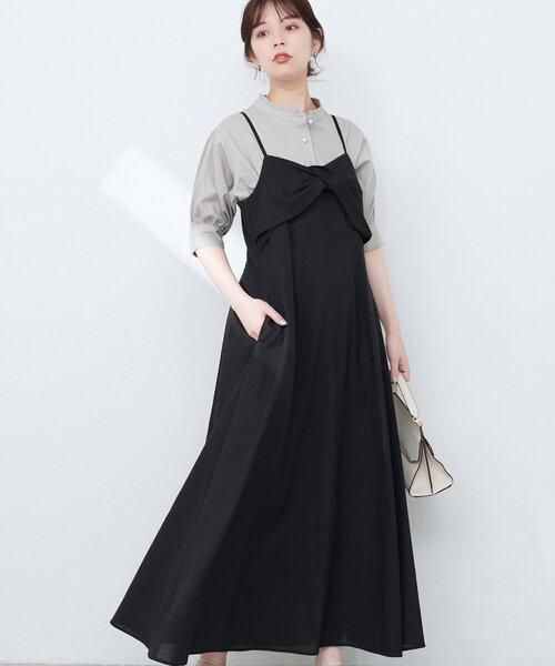 natural couture ワンピース osonoリネン混ねじりキャミワンピース