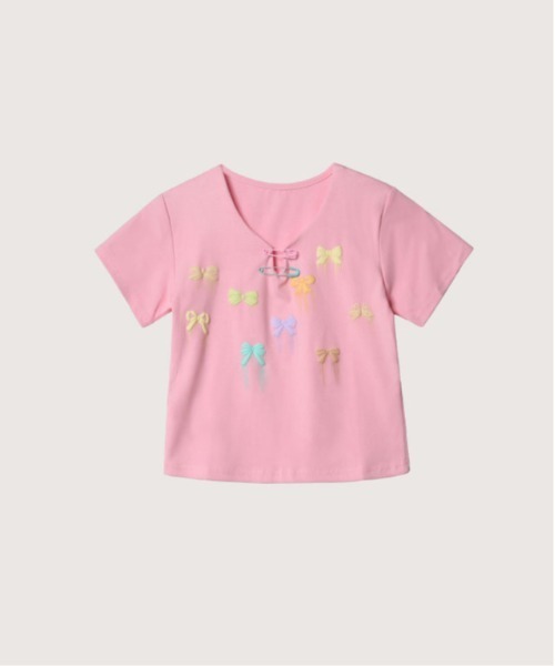 tシャツ Many Ribbon Color top レディース