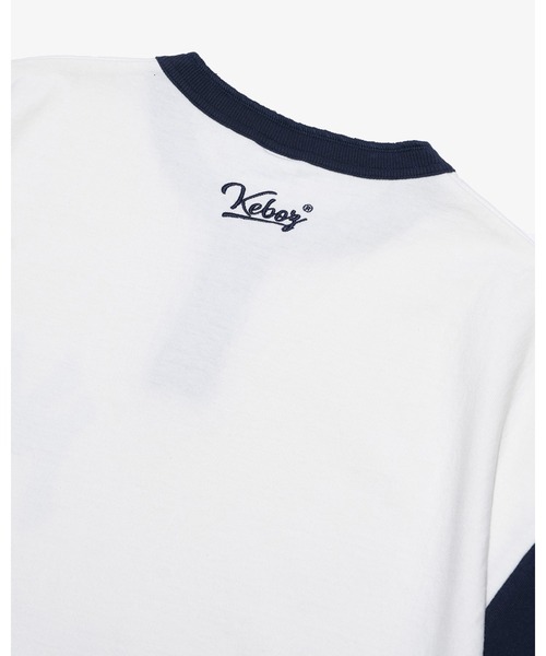 KEBOZ tシャツ × MLB NEW YORK YANKEES ROUND HEM HENLEY NECK S
