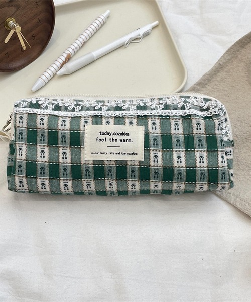 VIBGYOR ポーチ Mignonjour/さくらんぼチェック柄ペンケース M2773