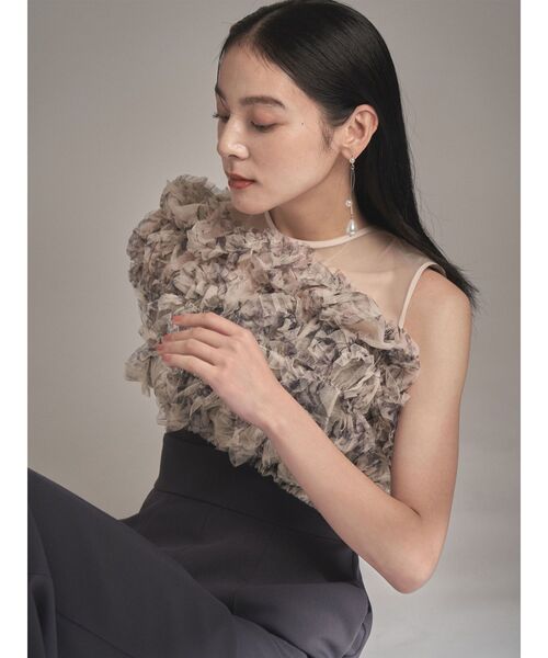 LAGUNAMOON LADYチュールオフショルパンツドレス LAGUNAMOON パンツドレス LADYチュールオフショルパンツドレス