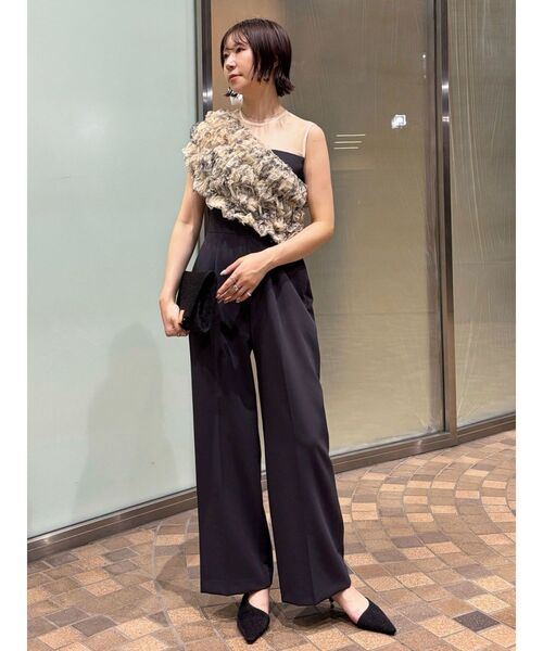 LAGUNAMOON パンツドレス LADYチュールオフショルパンツドレス
