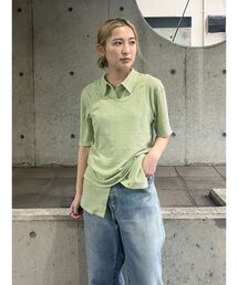 カーディガン リネン混ハーフスリーブポロカーデ レディース｜ZOZOTOWN Yahoo!店
