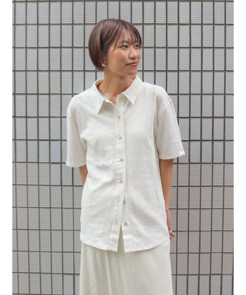 Ungrid（アングリッド） カーディガン 半袖 リネン混ハーフスリーブ 