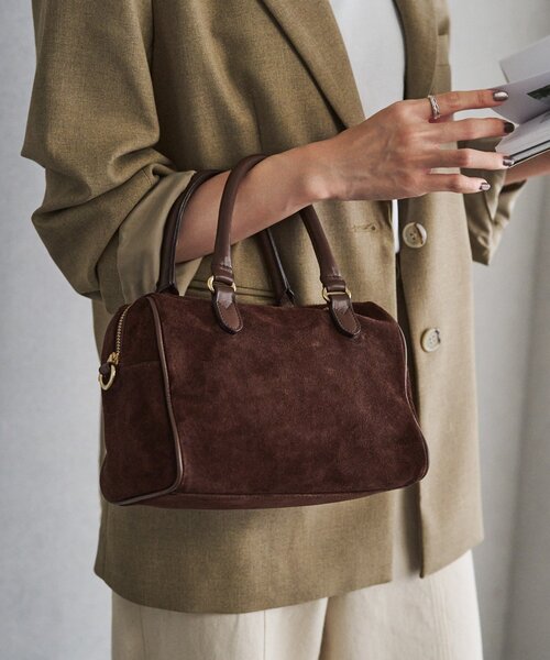 【新品】russet ラシット＊スエード 2wayミニボストンバッグ　グレー russet ボストンバッグ WEB限定 スエード2WAYミニボストンバッグ