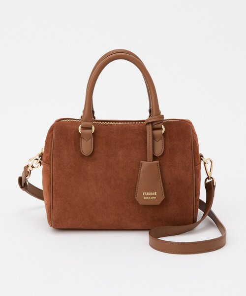 ラシット ショルダーバッグ ミニボストン 鞄 カバン ブランド レディース ネイビー russet russet（ラシット） ボストンバッグ 「composition」レザー2WAYミニ