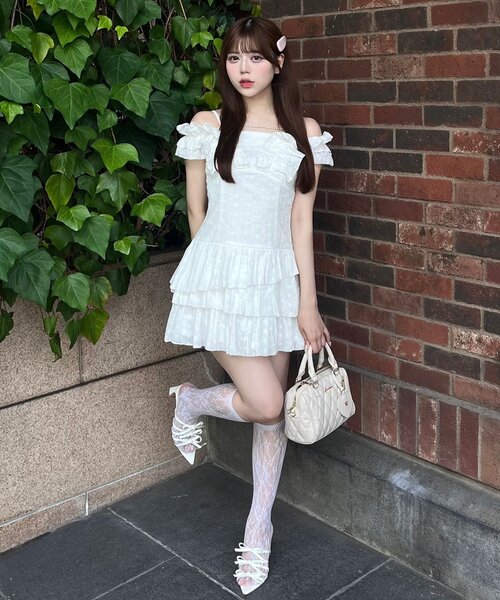 OLIVE des OLIVE ホイップフリルミニワンピ タグ付き OLIVE des OLIVE YUI企画 ホイップフリルミニワンピ タグ付き