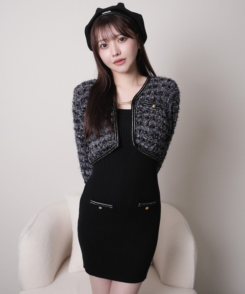 クラシカルツイードアンサンブルワンピース リップサービス セール】クラシカルツイードアンサンブルワンピース（ワンピース