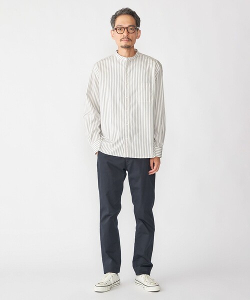 SHIPS（シップス） シャツ SHIPS: 100S バンドカラー ストライプ