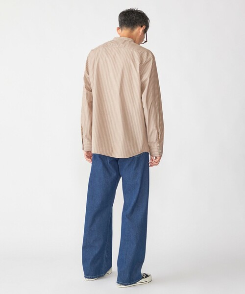 SHIPS（シップス） シャツ SHIPS: 100S バンドカラー ストライプ