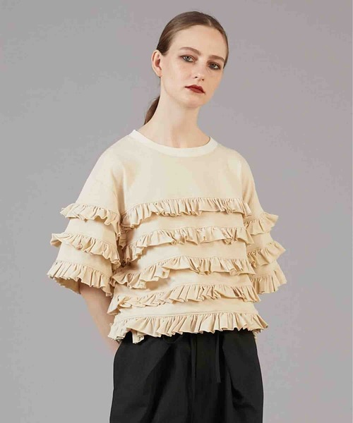 tシャツ 「crinkle crinkle crinkle」frill cutsew/フリルカットソー レディース