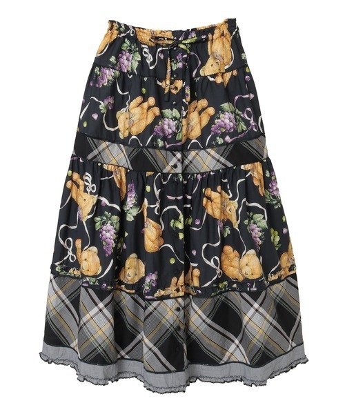 PINKHOUSEフレアスカート グリーン系 パッチワーク PINKHOUSEフレアスカート グリーン系 パッチワーク PINKHOUSEフレア