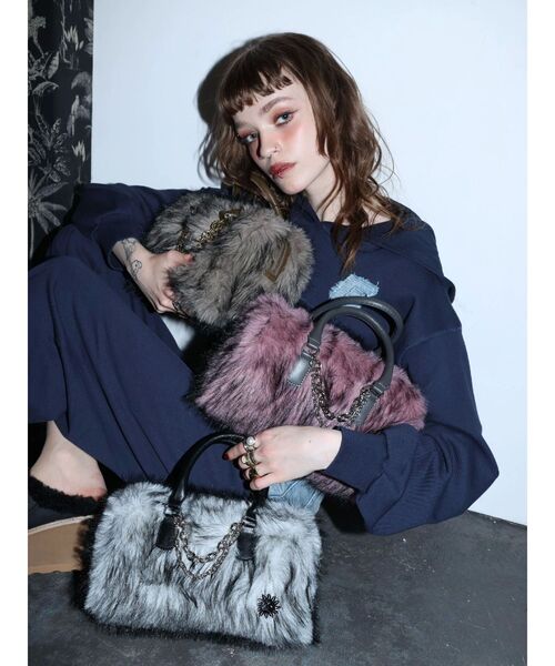 EVRIS（エヴリス） ボストンバッグ フェイクファーボストンBAG