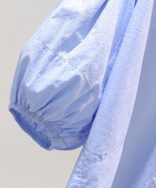 「CADBURY」 半袖ブラウス LARGE ブルー レディース_画像5