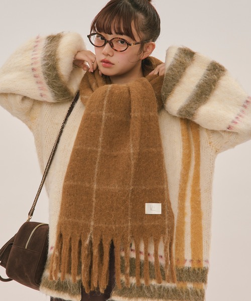 loin nuit マフラー ストール plaid pattern muffler / プラッド