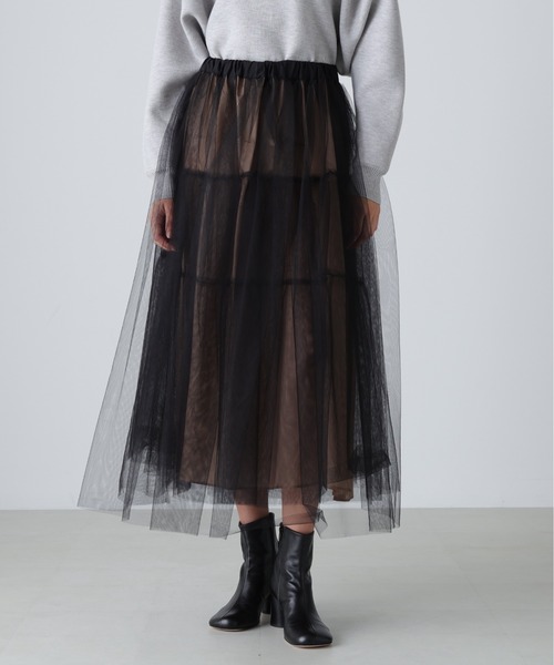 ADORE 2025年商品 UNiPH ブライトチュールスカート ブラック ADORE（アドーア） スカート ブライトチュールスカート : ZOZOTOWN