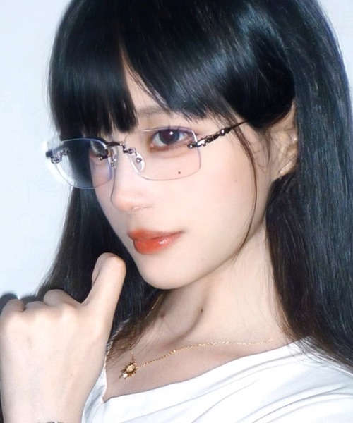 c.u.l 伊達メガネ メガネ 眼鏡 テンプルデザイン フレームなし