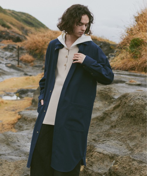 Casper John（キャスパージョン） ステンカラーコート SMALL ネイビー