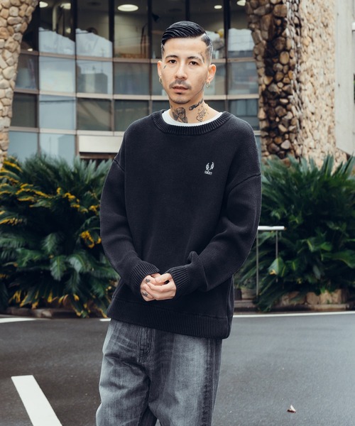 「Subciety」 長袖ニット MEDIUM ブラック メンズ_画像7