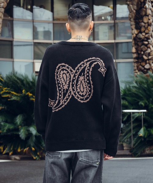 「Subciety」 長袖ニット MEDIUM ブラック メンズ_画像8