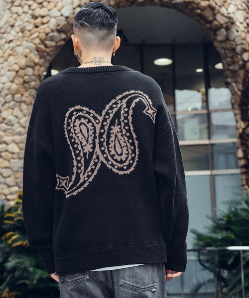 「Subciety」 長袖ニット MEDIUM ブラック メンズ_画像9