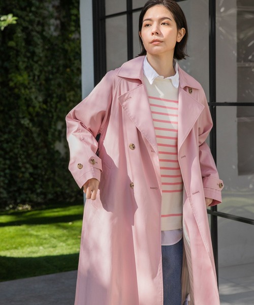 「niko and...」 トレンチコート LARGE ピンク レディース_画像5
