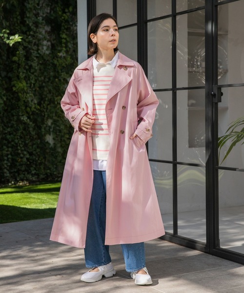 「niko and...」 トレンチコート LARGE ピンク レディース_画像10